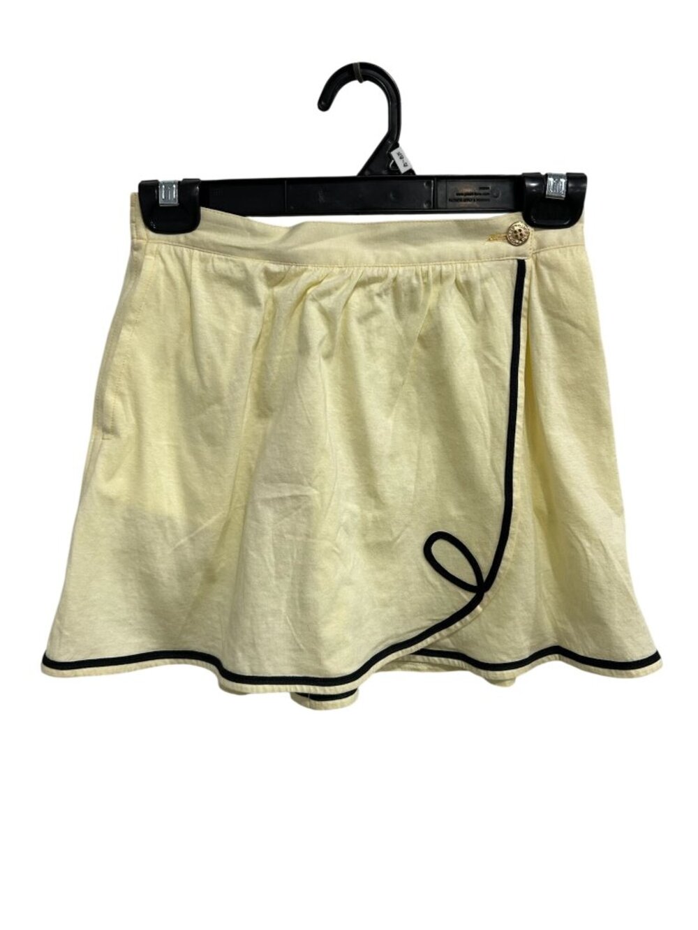Ellesse Carla Italy Tennis Skirt Soft Yellow Black Trim Preppy Golfcore NWT